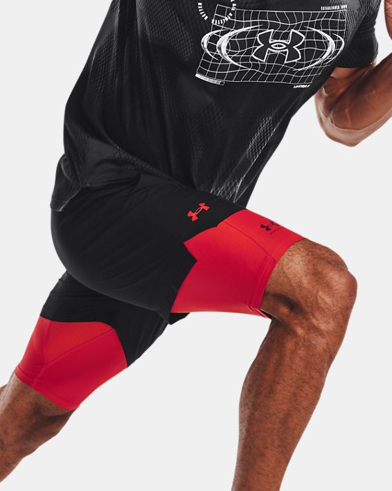 Men's UA Iso-Chill Compression Long Shorts, Red, pdpMainDesktop image number 0